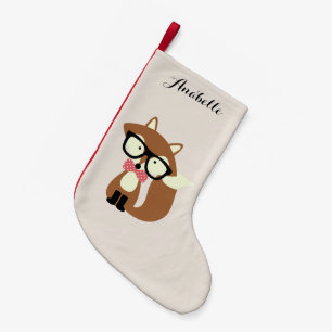 Stropdas en bril Hipster Brown Fox Kleine Kerstsok