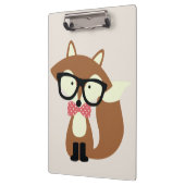 Stropdas en bril Hipster Brown Fox Klembord (Links)