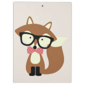 Stropdas en bril Hipster Brown Fox Klembord (Achterkant)