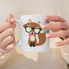 Stropdas en bril Hipster Brown Fox Mok