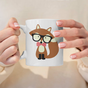 Stropdas en bril Hipster Brown Fox Mok