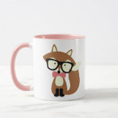 Stropdas en bril Hipster Brown Fox Mok (Links)