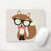 Stropdas en bril Hipster Brown Fox Muismat (Met muis)