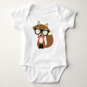 Stropdas en bril Hipster Brown Fox Romper (Voorkant)