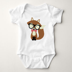 Stropdas en bril Hipster Brown Fox Romper