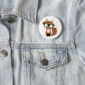 Stropdas en bril Hipster Brown Fox Ronde Button 5,7 Cm (In situ)