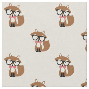 Stropdas en bril Hipster Brown Fox Stof