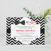 Stropdas en glazen Genderkwesties onthullen partij Kaart (Staand voorkant)