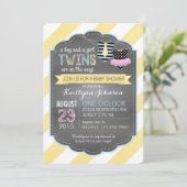Stropdas en Tutu Twins Baby shower Kaart (Staand voorkant)