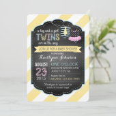 Stropdas en Tutu Twins Baby shower Kaart (Staand voorkant)