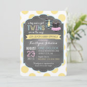 Stropdas en Tutu Twins Baby Sprinkle Kaart (Staand voorkant)