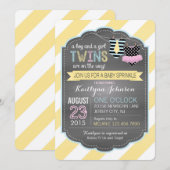 Stropdas en Tutu Twins Baby Sprinkle Kaart (Voorkant / Achterkant)
