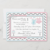 Stropdas en Tutu Twins First Birthday Kaart (Achterkant)