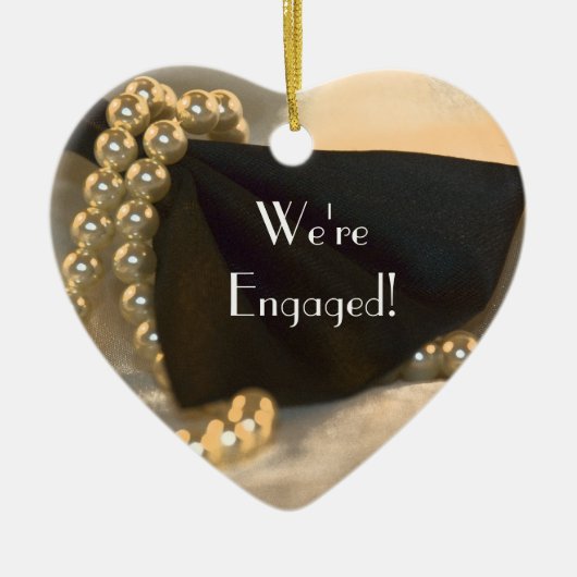 Stropdas en Verloving witte parels Keramisch Ornament (Voorkant)