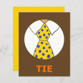 STROPDAS Flashcard voor Initiaal T 1 Lettergreep W (Voorkant / Achterkant)