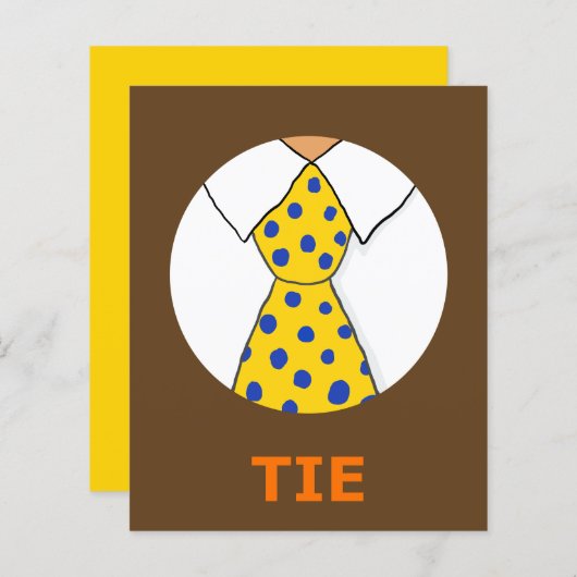 STROPDAS Flashcard voor Initiaal T 1 Lettergreep W (Voorkant / Achterkant)