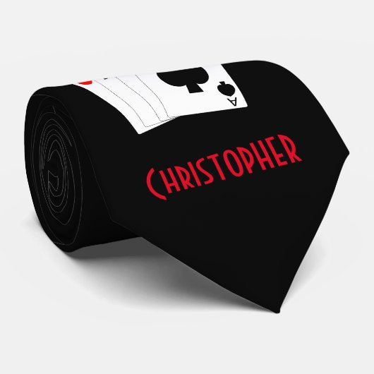 Stropdas Four Aces Design (Opgerold)