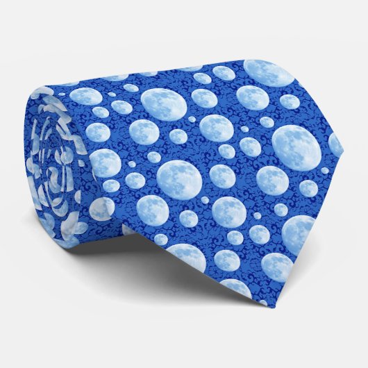 Stropdas Full Moon - Medium Blue (Opgerold)