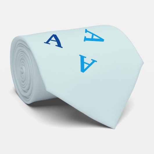 Stropdas - Gejokte letters in blauw (Opgerold)