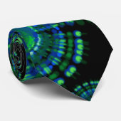 Stropdas-geverfd patroon Stropdas in groen en blau (Opgerold)