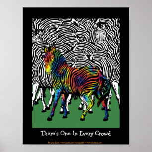 Stropdas-geverfd Zebra Poster