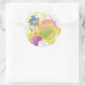 Stropdas geverfde bloemen 2 ronde sticker (Tas)