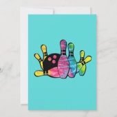 Stropdas-geverfde Bowling-spelden met Blauwgroen v Kaart (Achterkant)