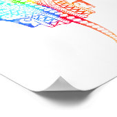 Stropdas geverfde kleuren stammenstraal poster (Hoek)