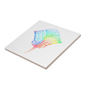 Stropdas geverfde kleuren stammenstraal tegeltje (Zijkant)