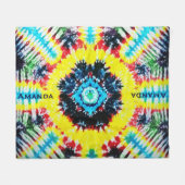 Stropdas-geverfde levendige regenboog kleuren gepe fleece deken (Voorkant (Horizontaal))