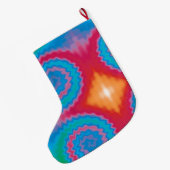 Stropdas-geverfde roovy retro-draderpatroon koel grote kerstsok (Achterkant (Hangend))