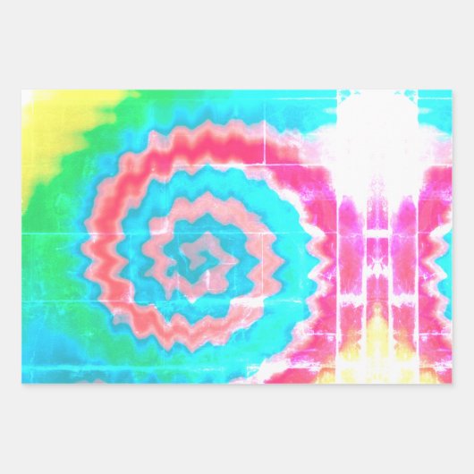 Stropdas-geverfde roovy retro-draderpatroon koel inpakpapier vel (Voorkant 2)