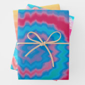 Stropdas-geverfde roovy retro-draderpatroon koel inpakpapier vel (In situ)