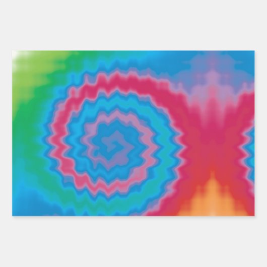 Stropdas-geverfde roovy retro-draderpatroon koel inpakpapier vel (Voorkant)