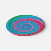 Stropdas-geverfde roovy retro-draderpatroon koel papieren bordje (Gekanteld)