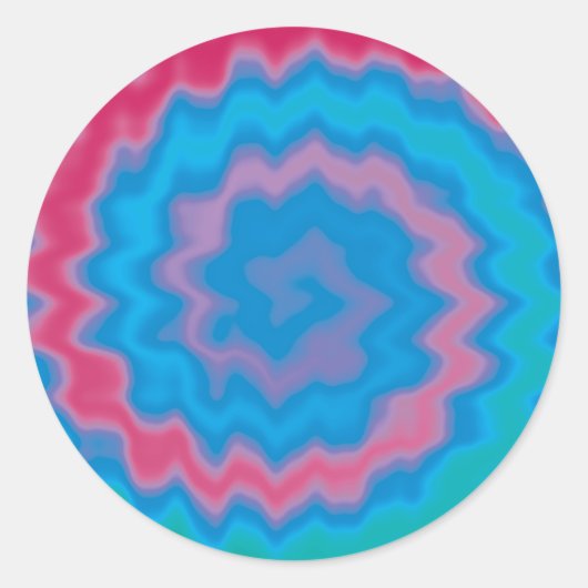 Stropdas-geverfde roovy retro-draderpatroon koel ronde sticker (Voorkant)