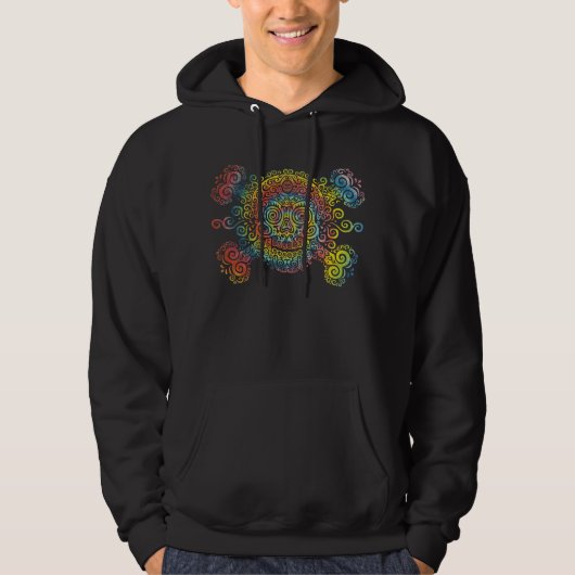 Stropdas-geverfde suikerschedel hoodie (Voorkant)