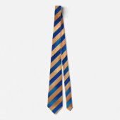 Stropdas Gold en Royal Blue Stripes op hoek (Voorkant)