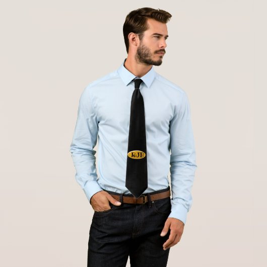 Stropdas - Golden ovaal met Initialen (In situ)