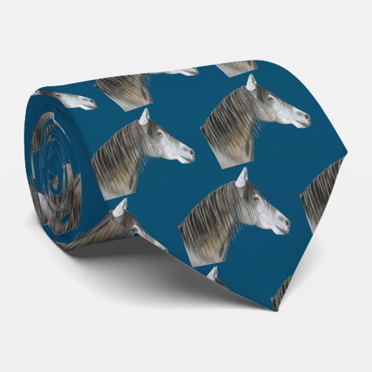 Stropdas grijze paarden (Opgerold)
