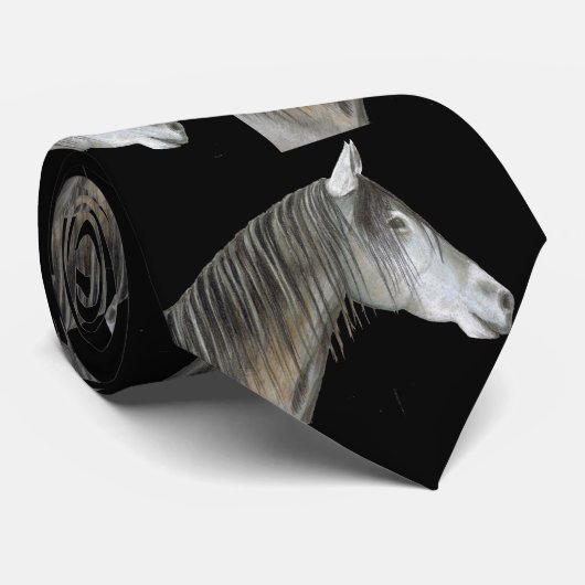 Stropdas grijze paarden (Opgerold)