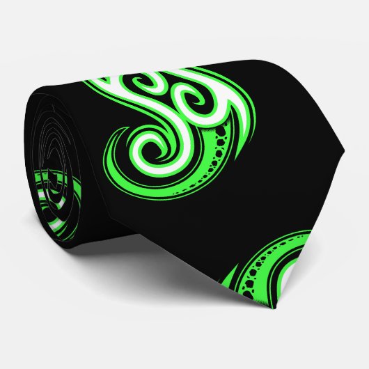 Stropdas groen draaiontwerp (Opgerold)