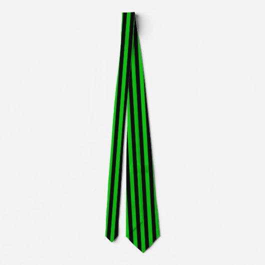Stropdas Groen en Zwart Verticaal Stripes (Achterkant)