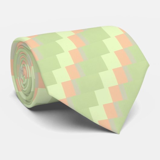 Stropdas Groen n Peach (Opgerold)