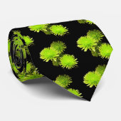 Stropdas groene bloemen (Opgerold)