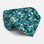 Stropdas groene en blauwe mozaïektegels (Opgerold)