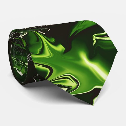 Stropdas Groene Flames (Opgerold)