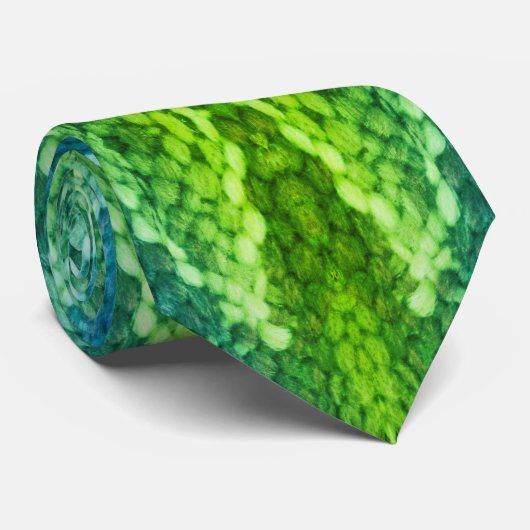 Stropdas - Groene Snakeskin-weerstand (Opgerold)