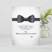 Stropdas Groomsman Verzoek om zwarte zijderoute Kaart (Staand voorkant)