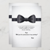 Stropdas Groomsman Verzoek om zwarte zijderoute Kaart (Voorkant / Achterkant)